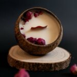 Rosewood Coco – Handcrafted Coconut Shell Candle with Wooden Wick