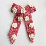 Blush Bloom Handmade Crochet Hair Bow | Vibe with Aish