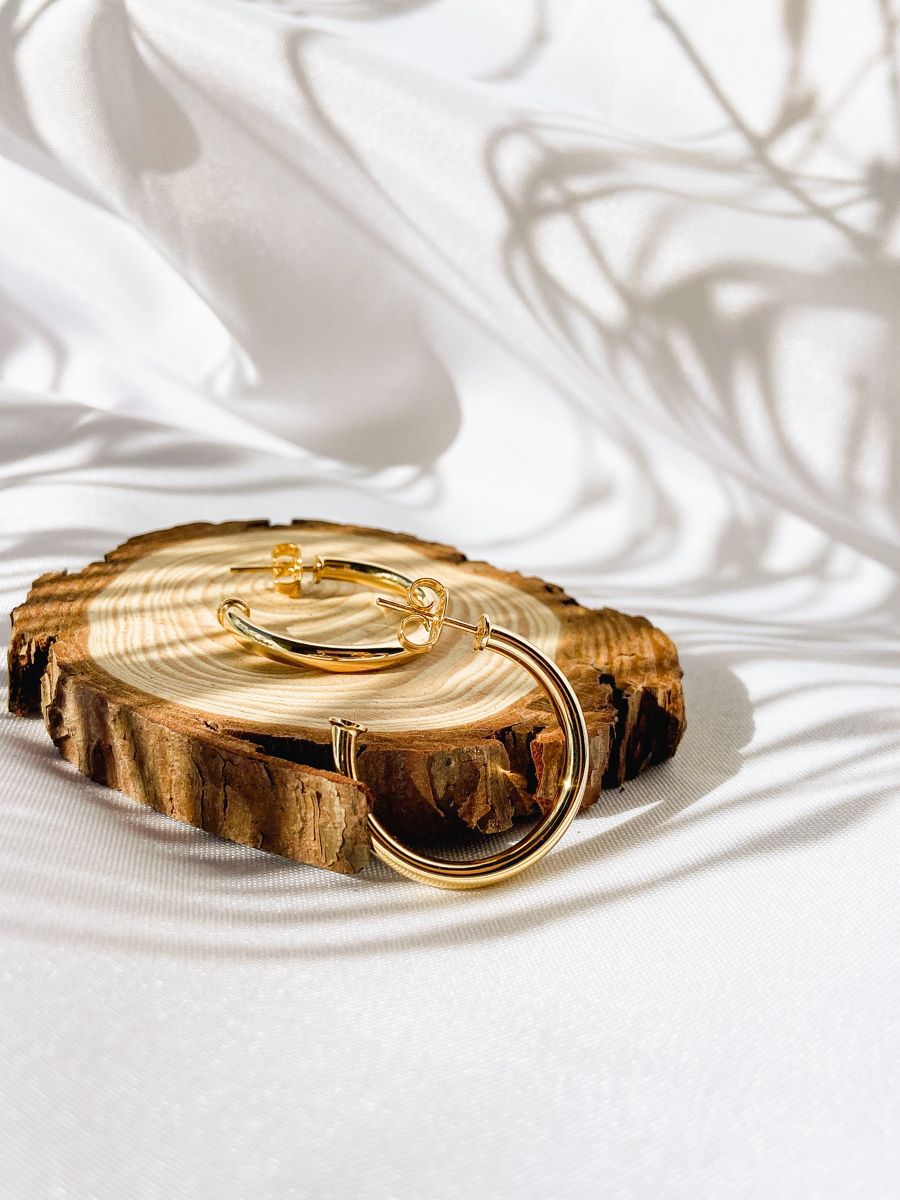 Golden Aura Hoops Earrings | Minimal Luxury Everyday Jewellery