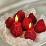 Velvet Rouge Strawberry Candle Set – Handcrafted Luxury Dessert Candles (Set of 6)