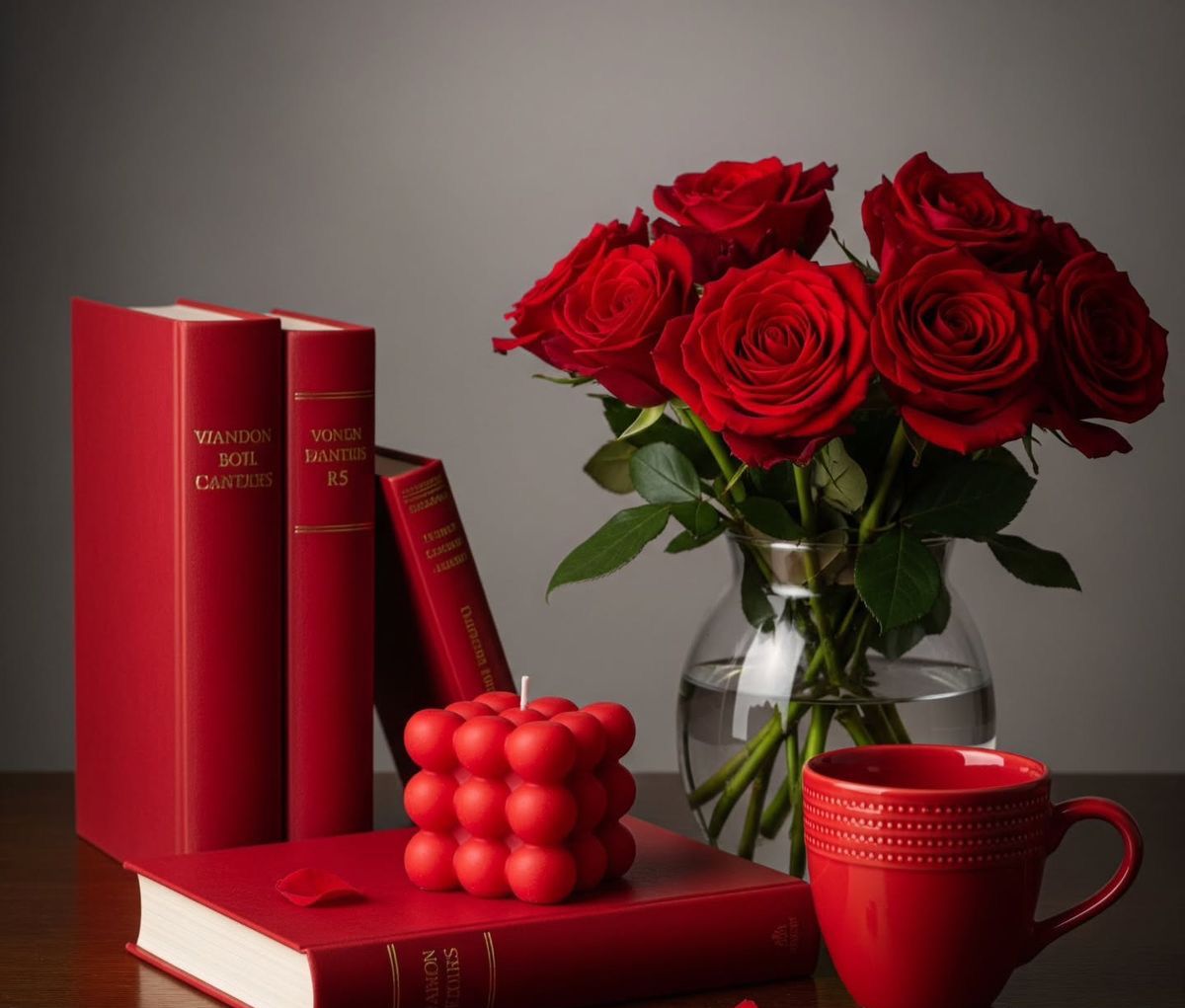 Crimson Royale Bubble Cube Candle – Luxury Romantic Décor