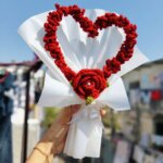 Heart crochet bouquet..