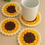 Crochet Sunflower Coaster (set of 4)