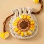 crochet sunflower coin purse