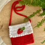 crochet strawberry purse