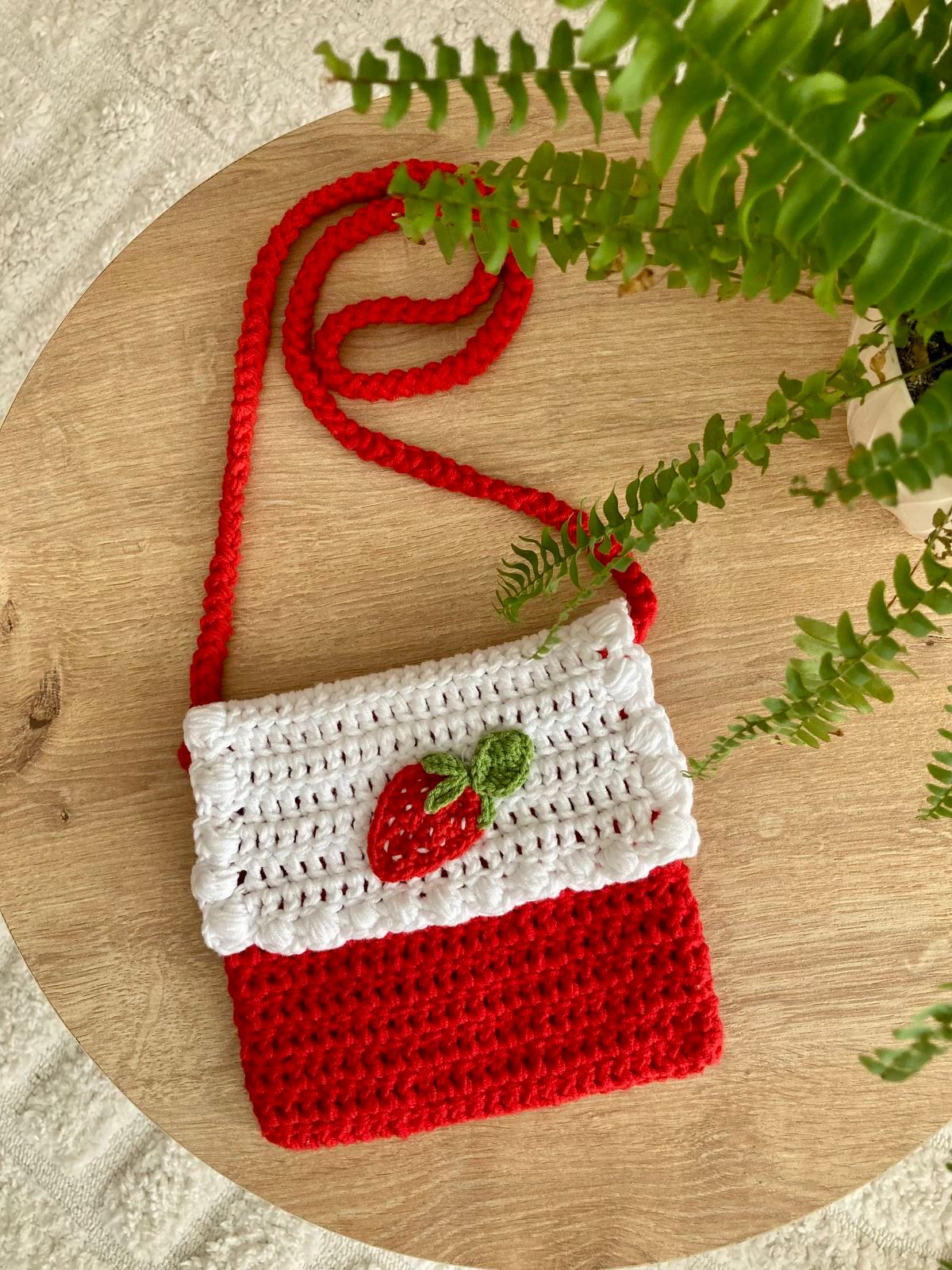 crochet strawberry purse