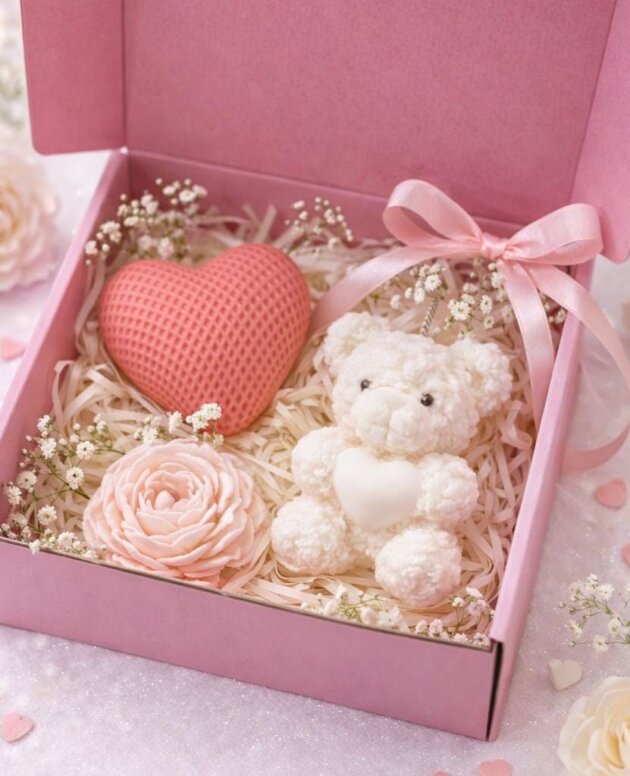 Luxury Teddy, Heart & Rose Candle Gift Box – Premium Romantic Edition Sweetheart Bliss Hamper