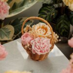 Handcrafted Rose Bouquet Candle Basket – Premium Decorative Gift Hamper