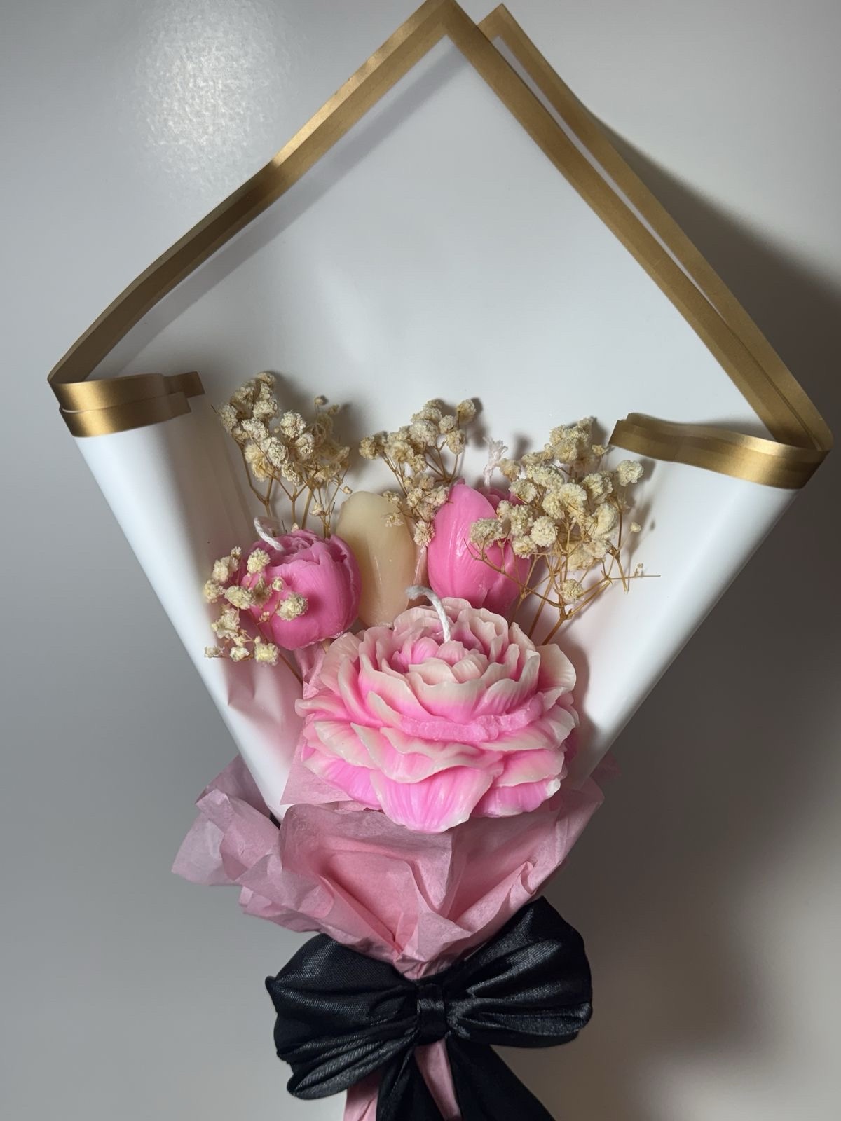 Blush Bloom Candle Bouquet 🎀🌸