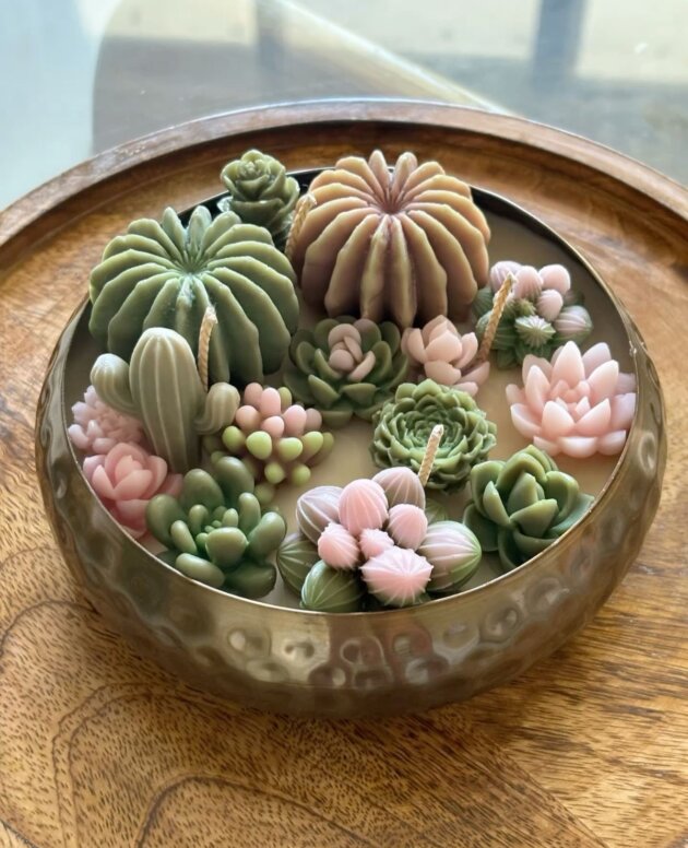 Desert Bloom Succulent Candle Bowl 🌵✨