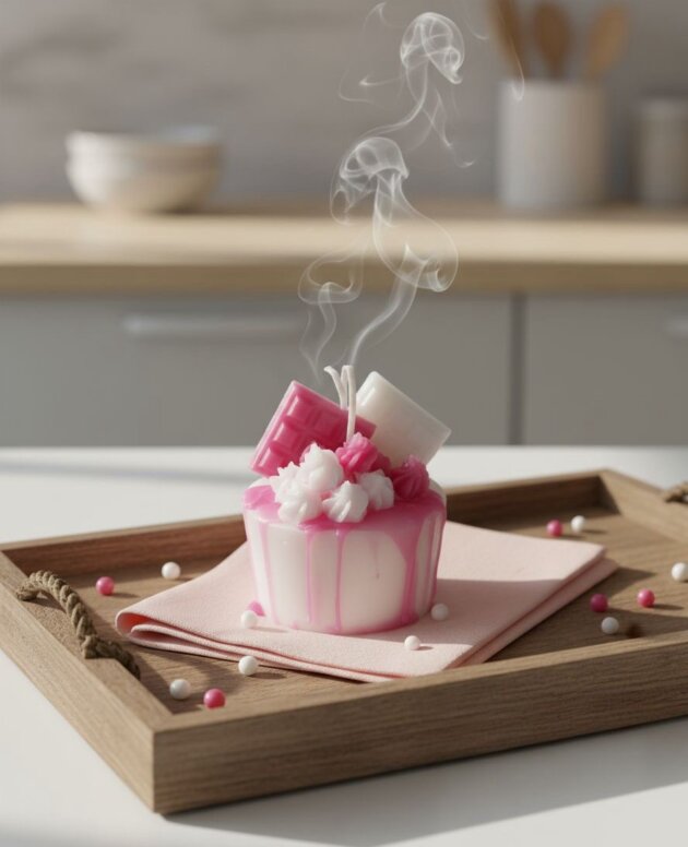 Strawberry Drip Dessert Candle 🍓🕯️