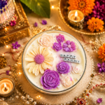 Happy Rakhi Floral Dessert Candle – Luxury Handmade Scented Candle