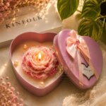 Blush Rose Heart Candle Gift Box