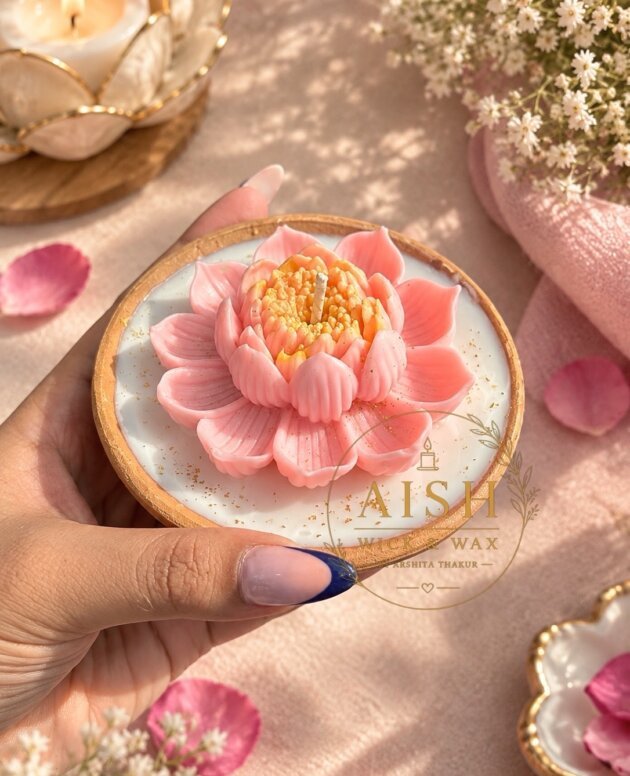 Terracotta Lotus Candle