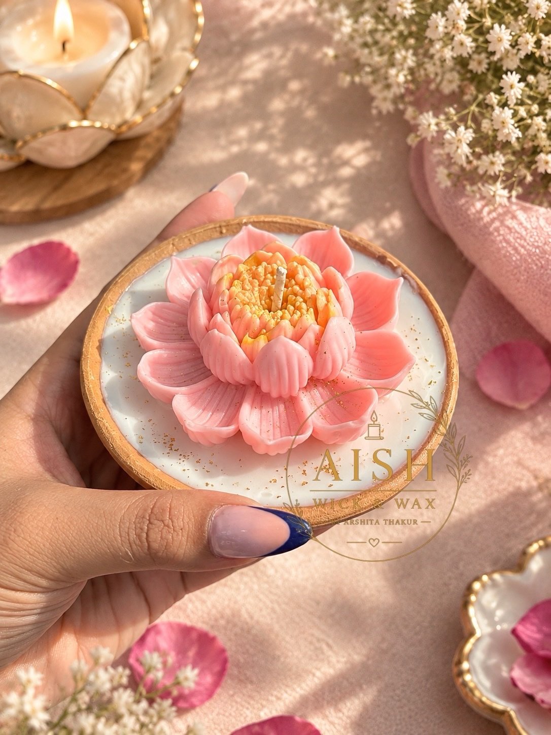 Terracotta Lotus Candle