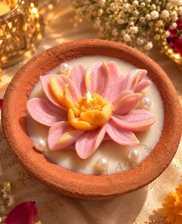 🪷 Lotus Glow – A Touch of Festive Elegance..